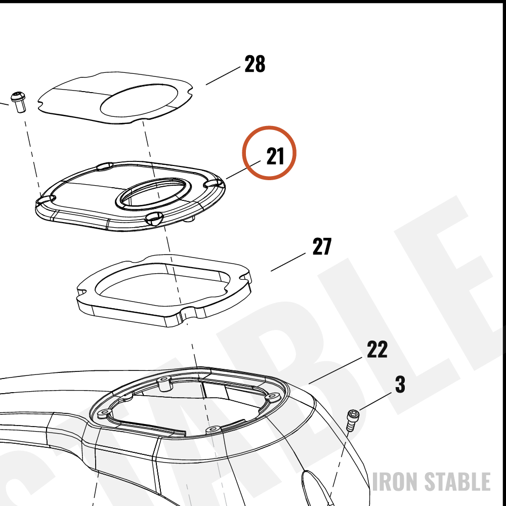 Harley-Davidson Console, Tank, Top Plate, Scchrm
