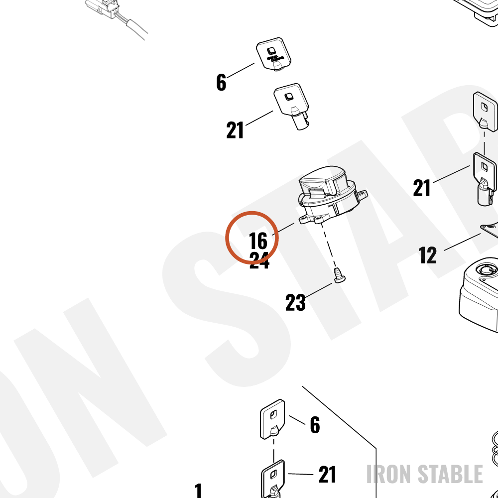 Harley-Davidson Switch, Ign, Base, Fork Lock, Dom