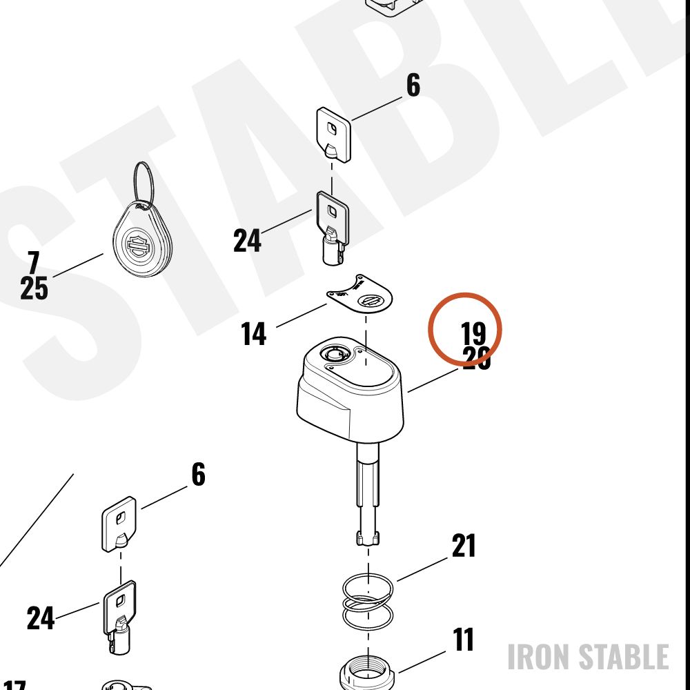 Harley-Davidson Switch, Ign, Knob&Lockset