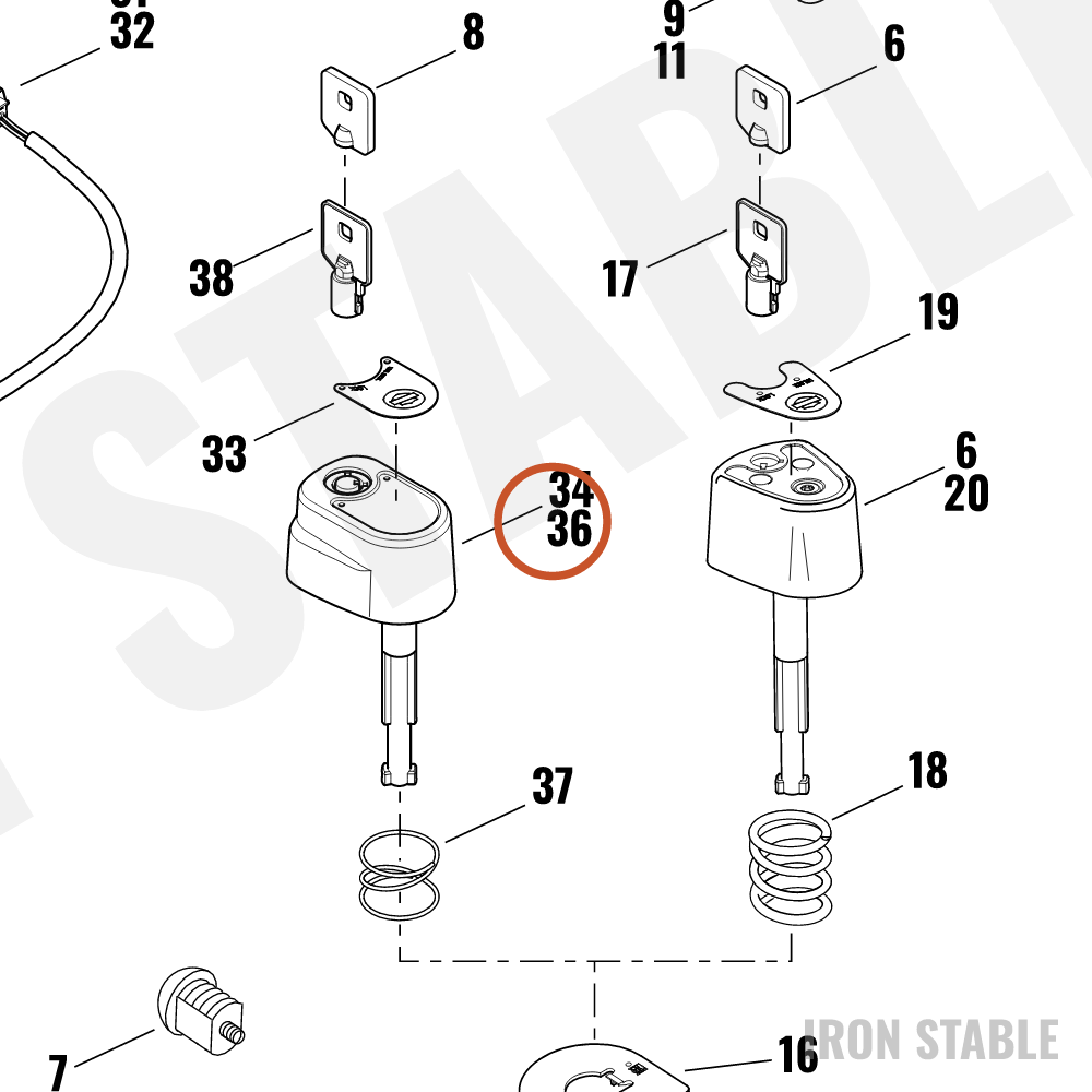 Harley-Davidson Knob, Ign Switch, Lock Set