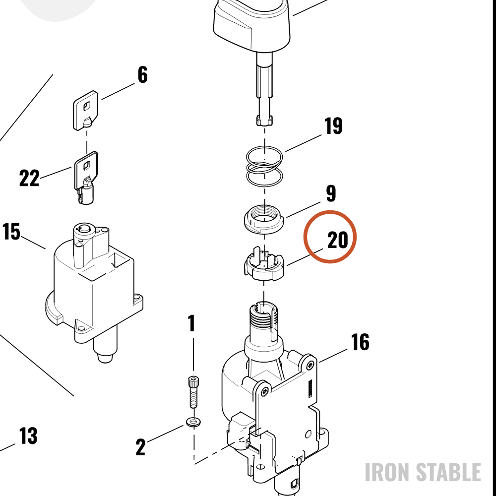 Harley-Davidson Collar, Top, Ign Switch