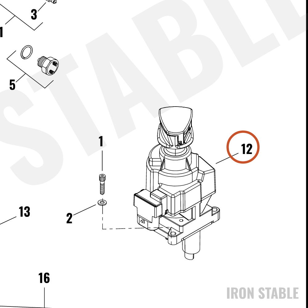 Harley-Davidson Switch, Ign, Power Fork Lock, Blk