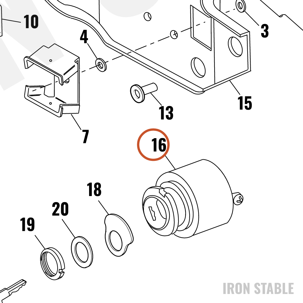 Harley-Davidson Bom-Kit Ign Switch, Flat Key