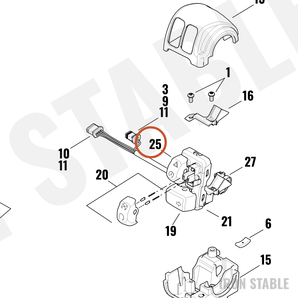 Harley-Davidson Hand Cont/Swgr, Key Cap, Start/H