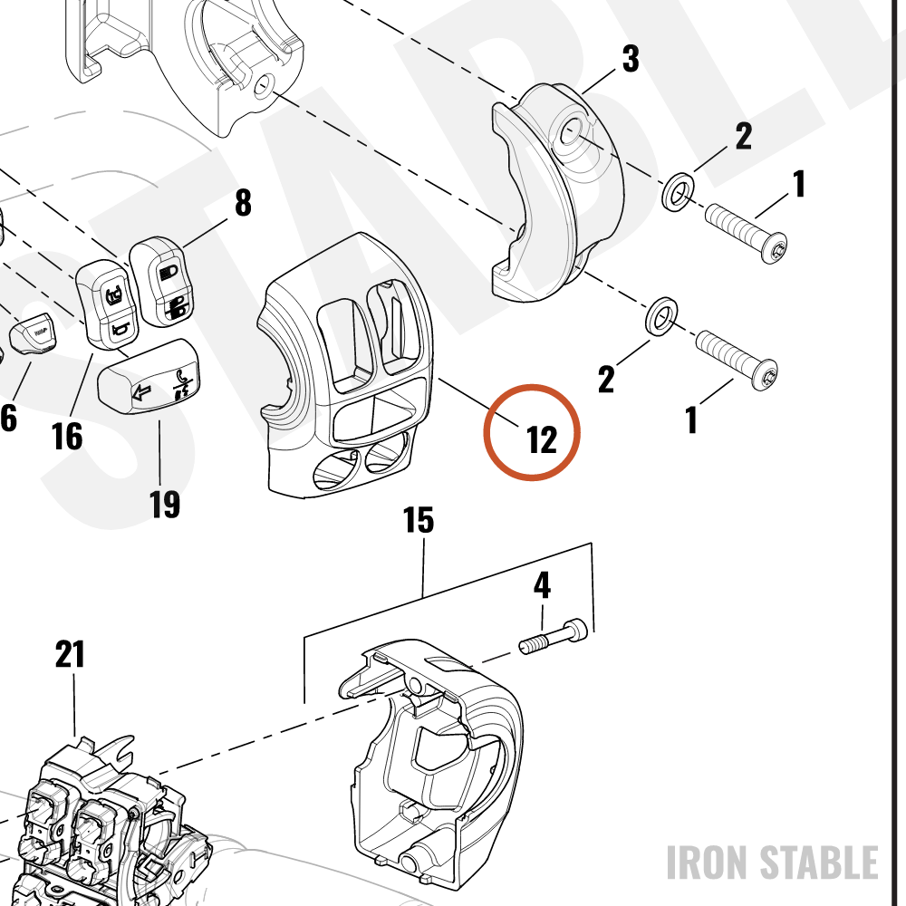 Harley-Davidson Cover, Hand Control, Lh/Front, Pntd