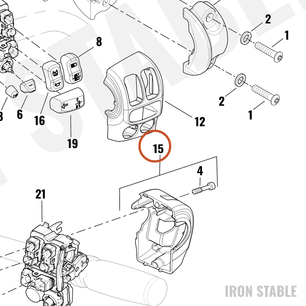 Harley-Davidson Hand Cont, Cover Assembly, Rh/Rr, Pnt