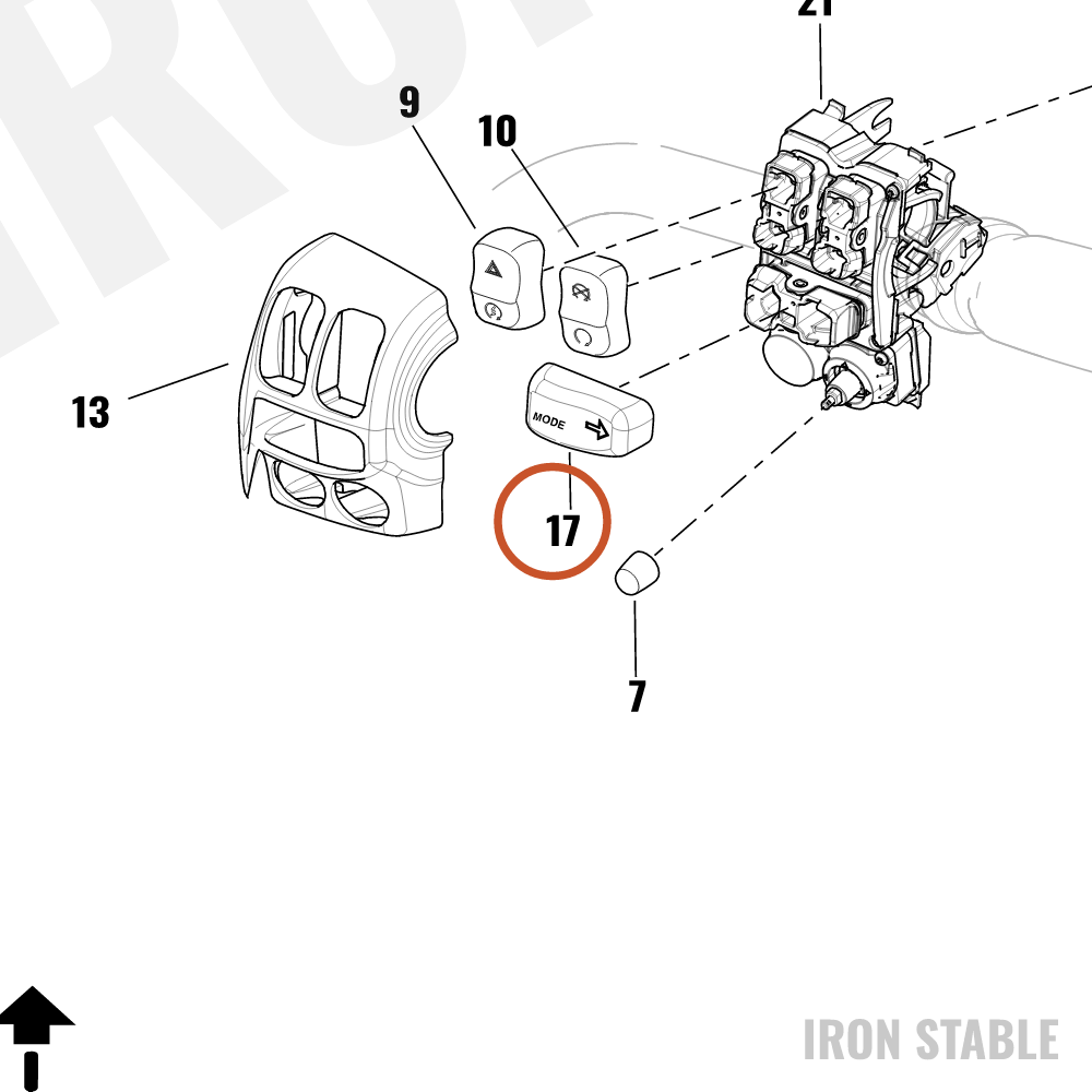 Harley-Davidson Hand Cont, Keycap, Rh, Ride Mode,