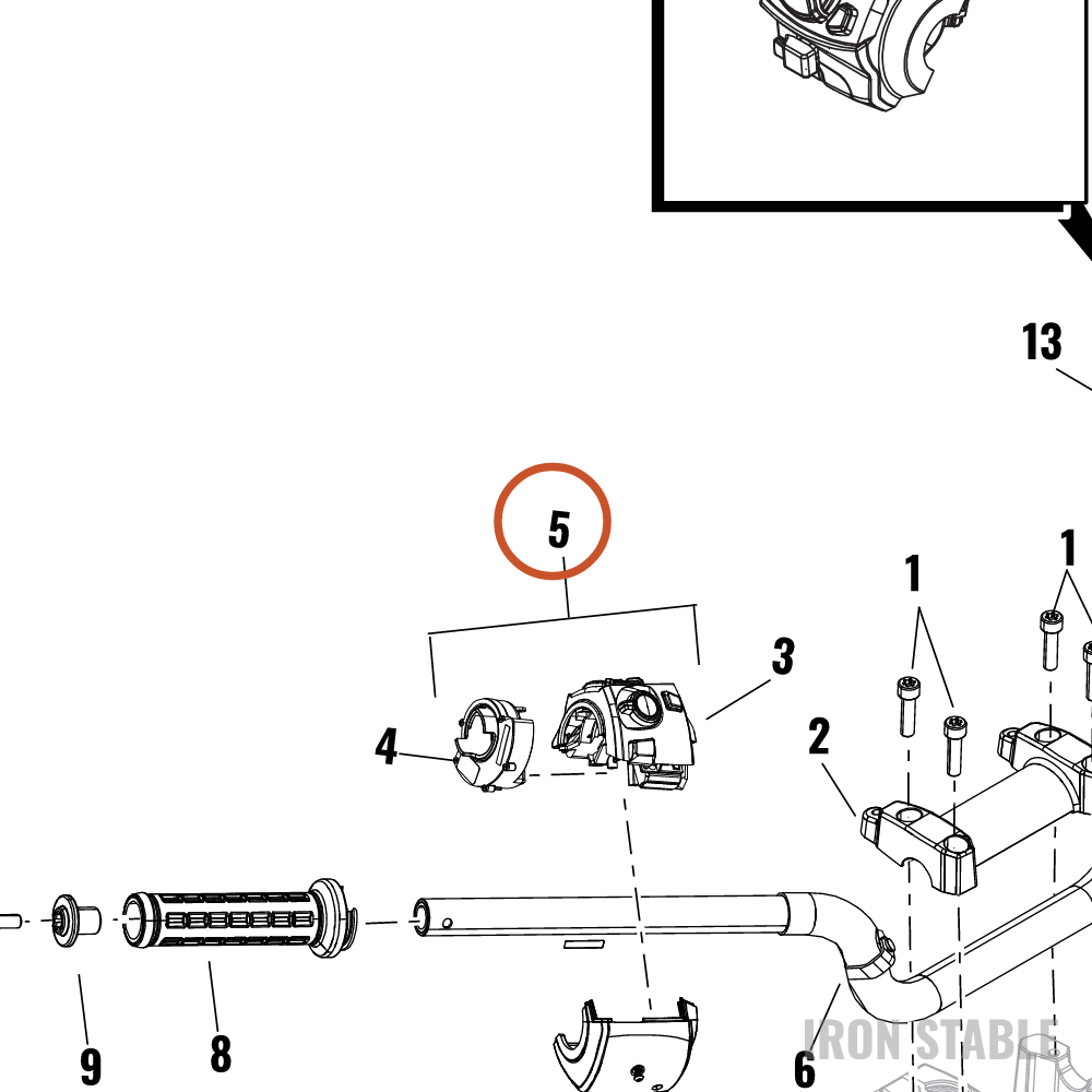 Harley-Davidson Hand Cont, Rh W/Heat & Tgs