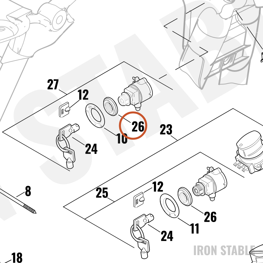 Harley-Davidson Face Nut, Ignition Switch