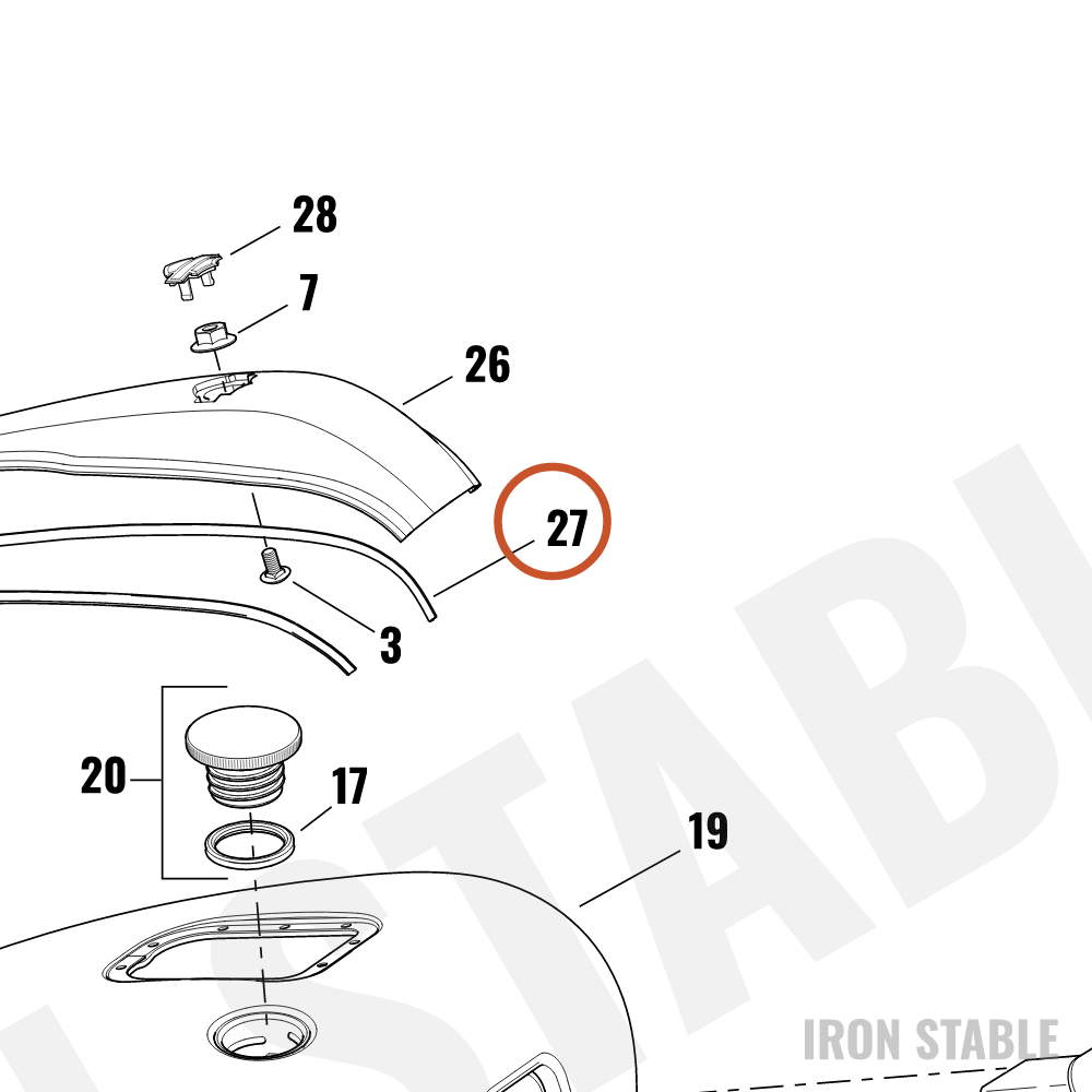 Harley-Davidson Moulding, Rubber, Instr Pnl