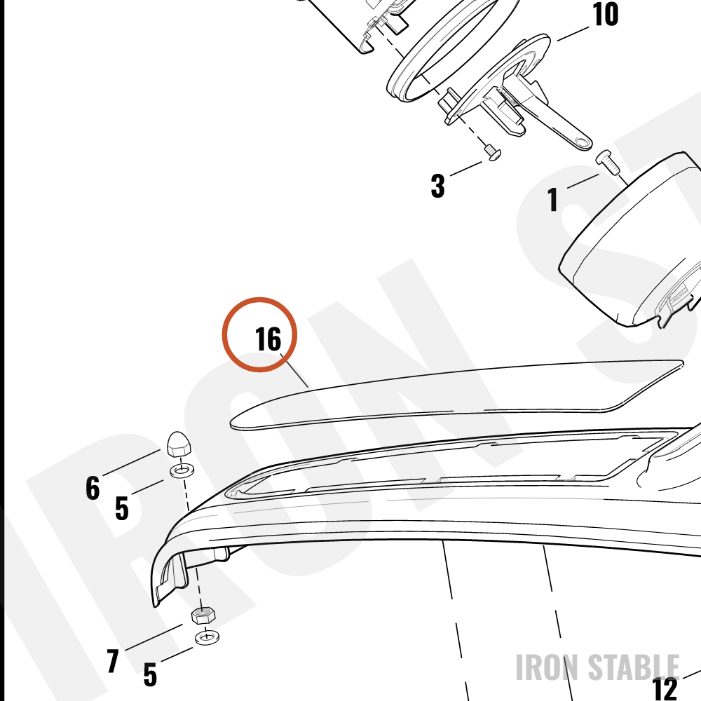 Harley-Davidson Trim Insert, Console/Gloss Blac
