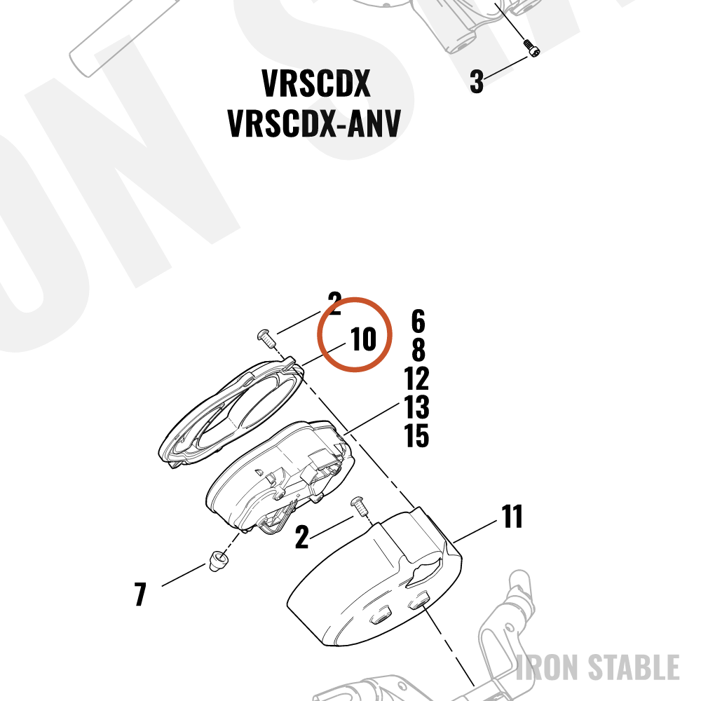 Harley-Davidson Bezel, Instr Hsg, Satin Chrome