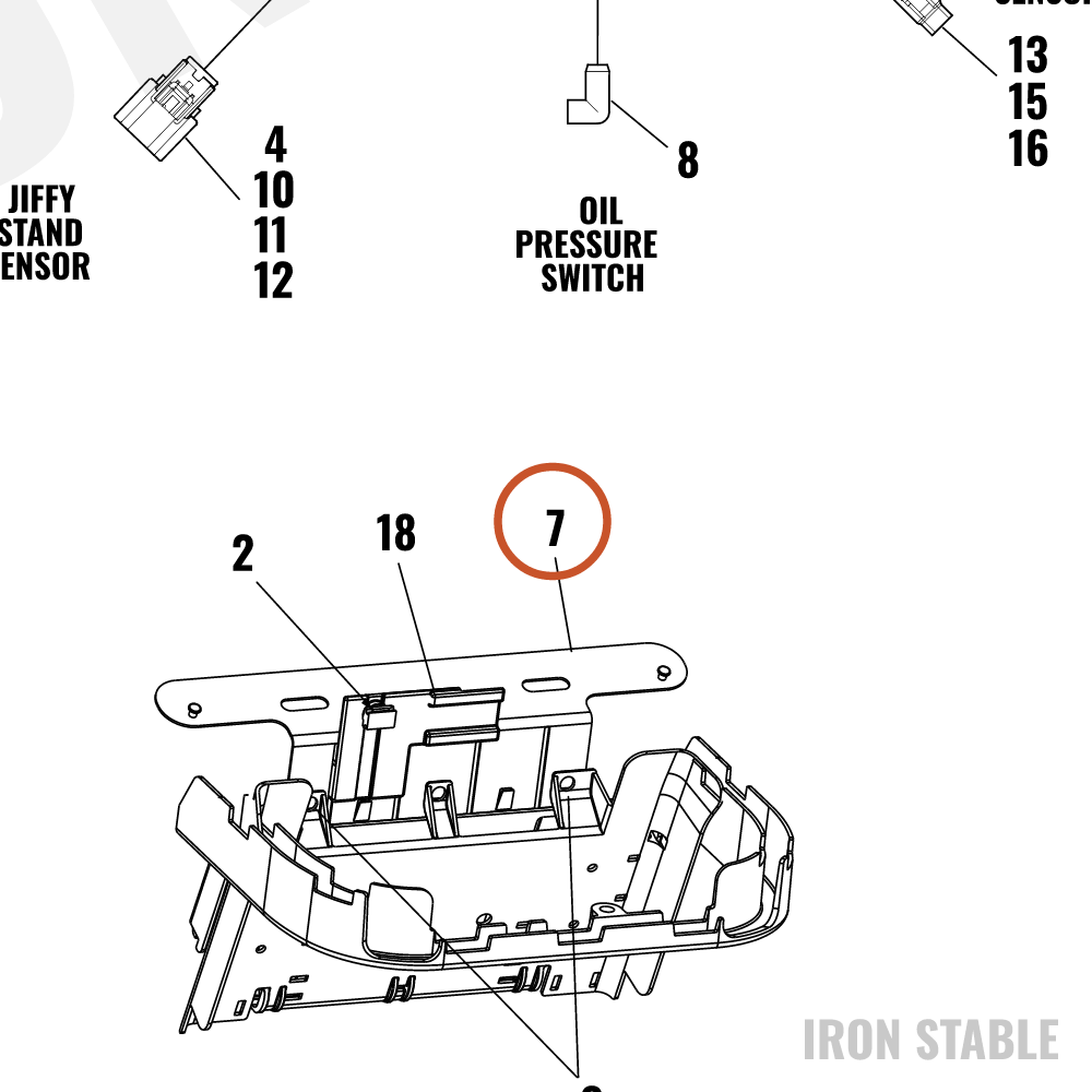 Harley-Davidson Bracket, F'block Holder, Blk