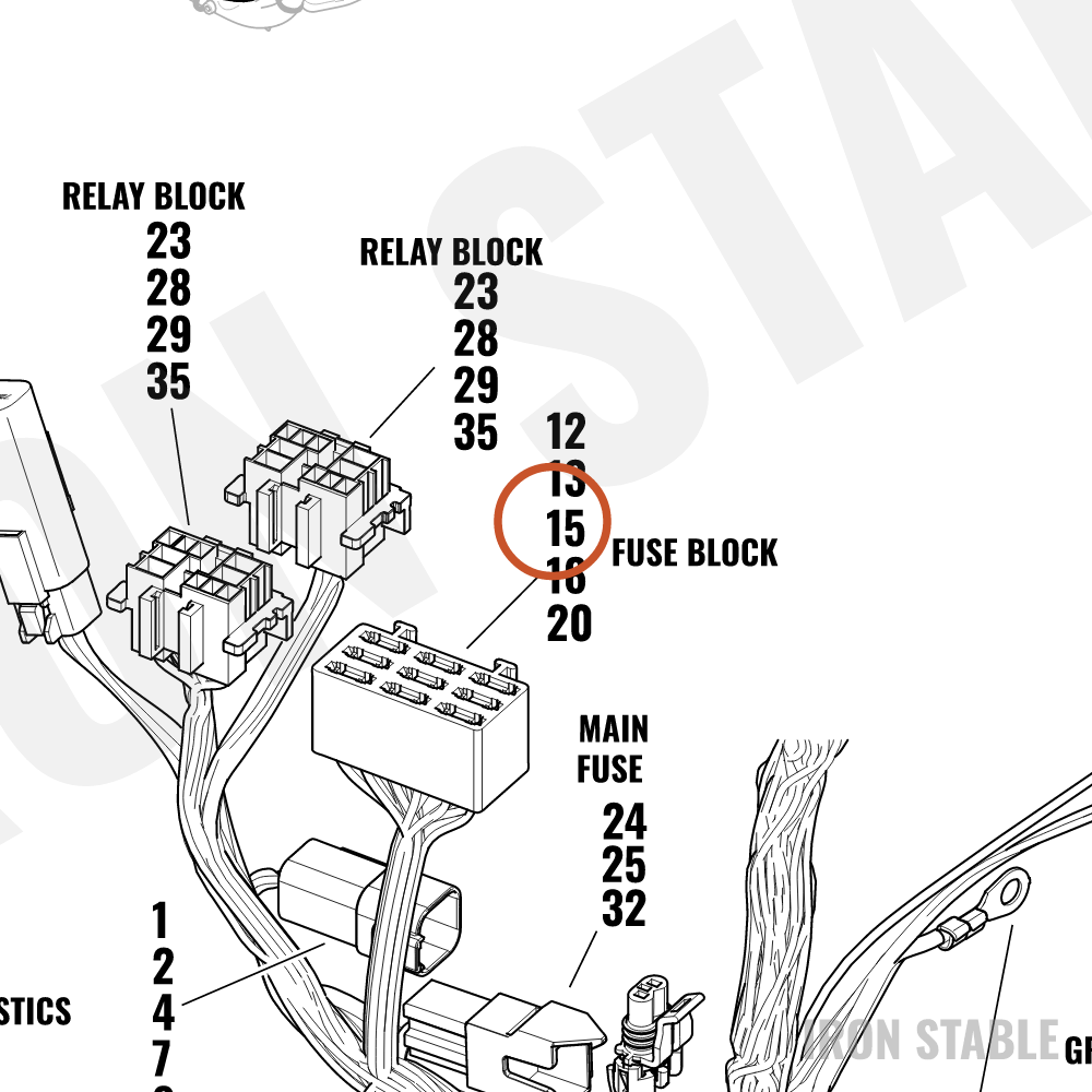 Harley-Davidson Fuse Mounting Block, Type 0