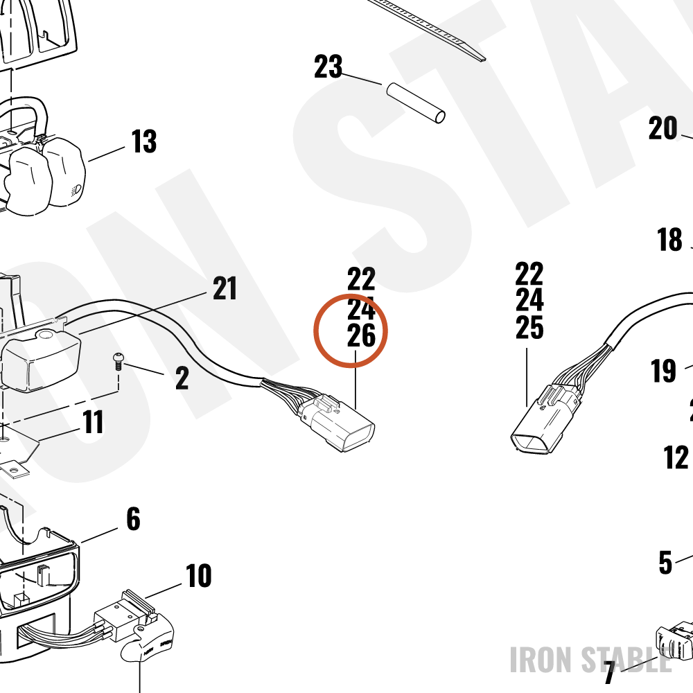 Harley-Davidson Housing, 12-Way, Pin/Grey
