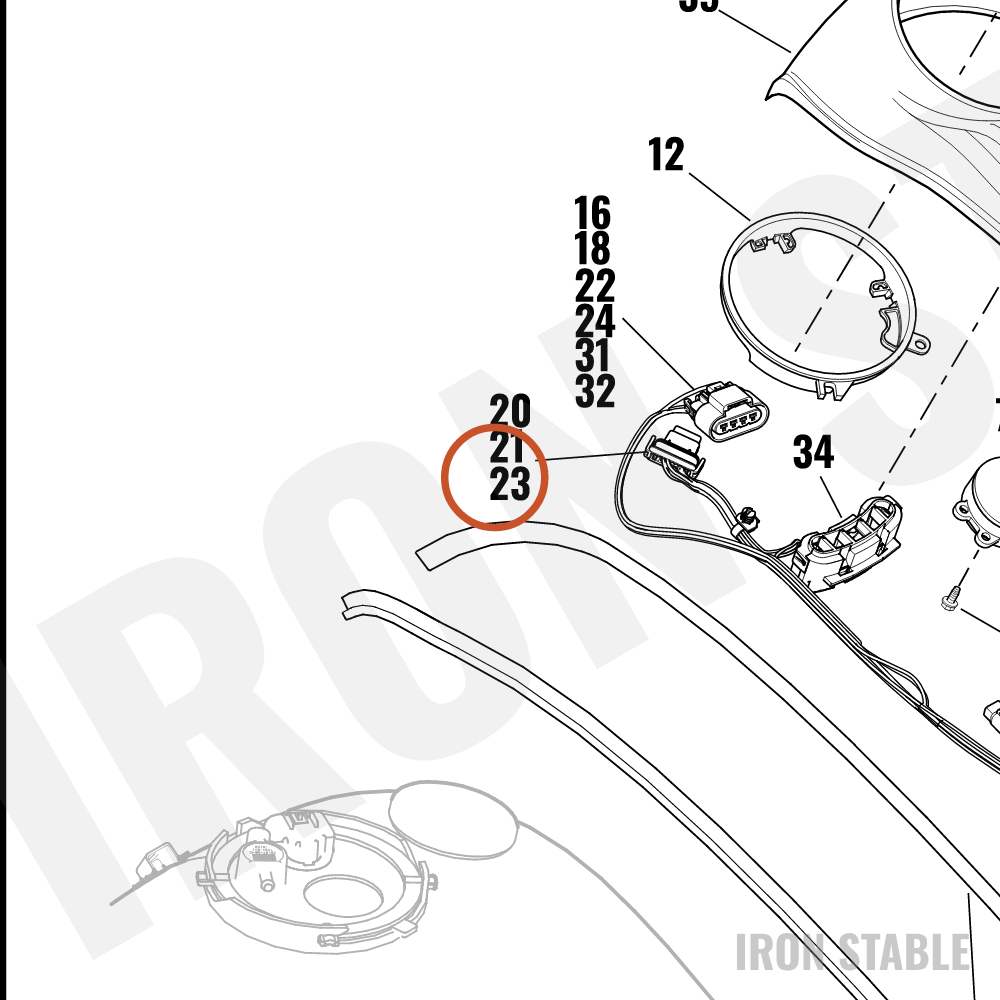 Harley-Davidson Secondary Lock, 4-Way Socket