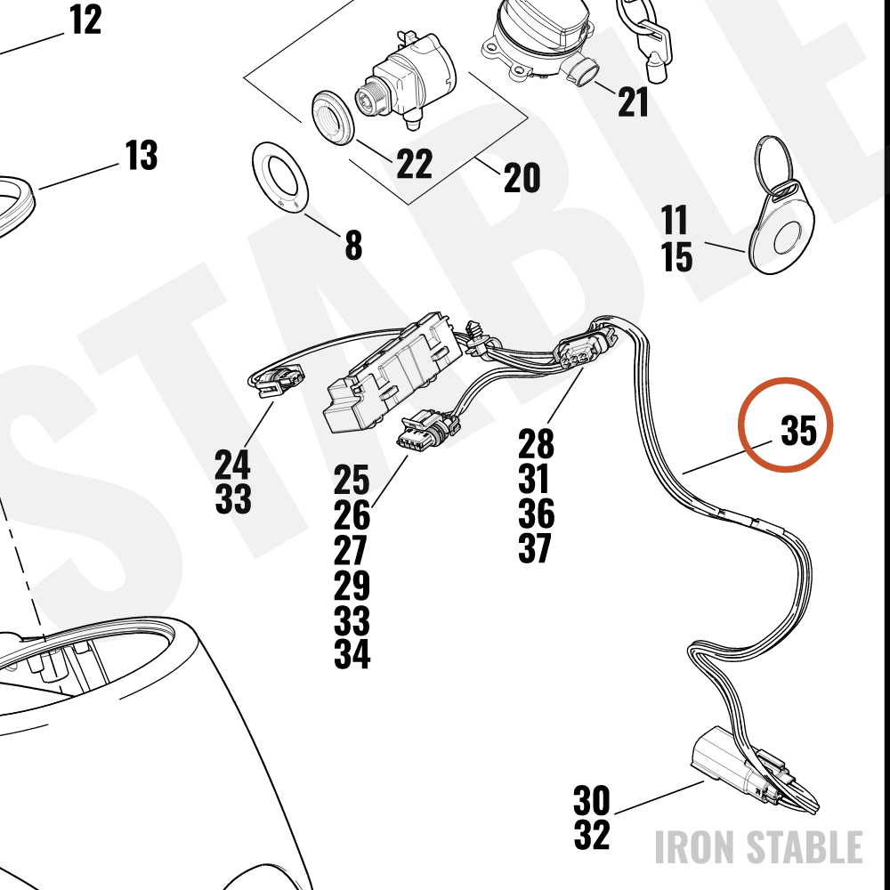 Harley-Davidson Instr Harness Assembly, S-Ind