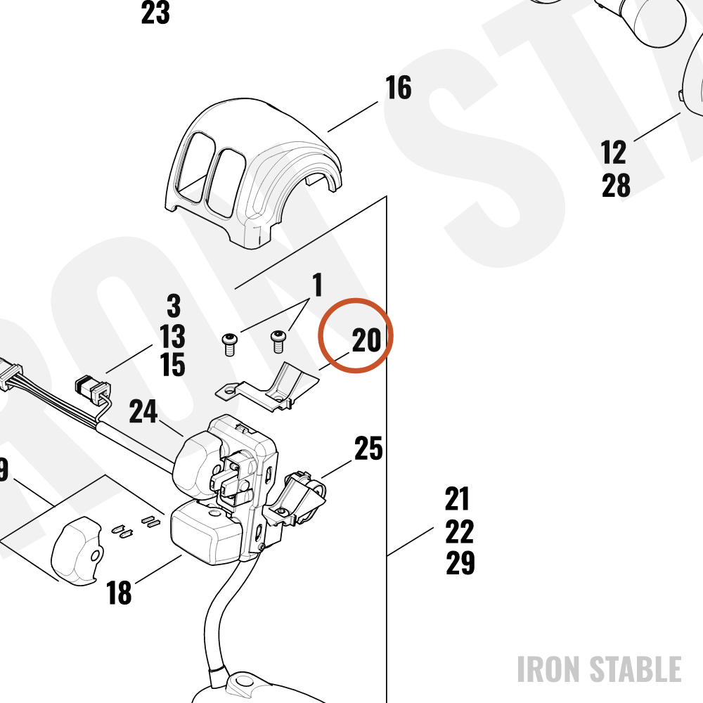 Harley-Davidson Bracket, Rh/Lower Switch(Po)