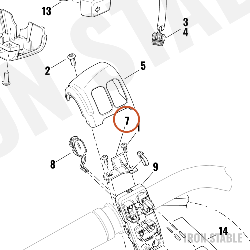 Harley-Davidson Bracket, Lh/Lower Switch