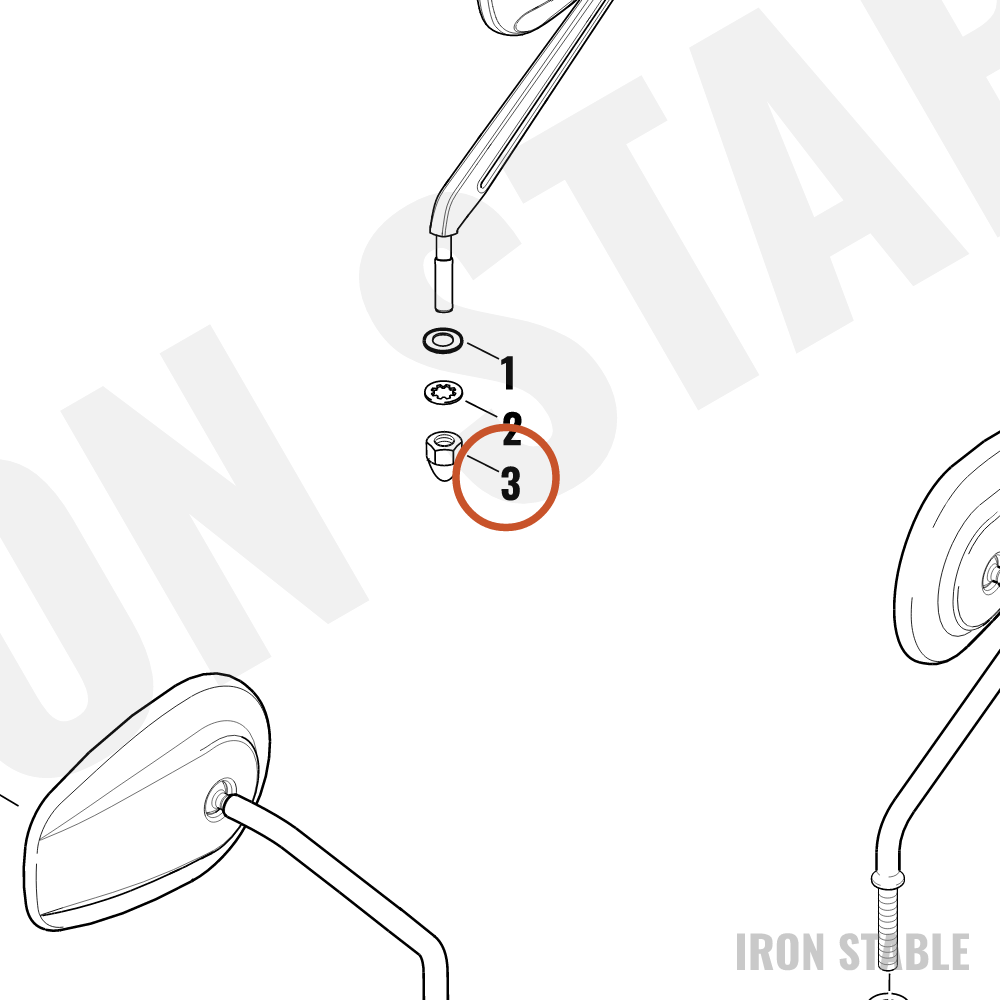 Harley-Davidson Nut, Cust, Acorn, Chrome