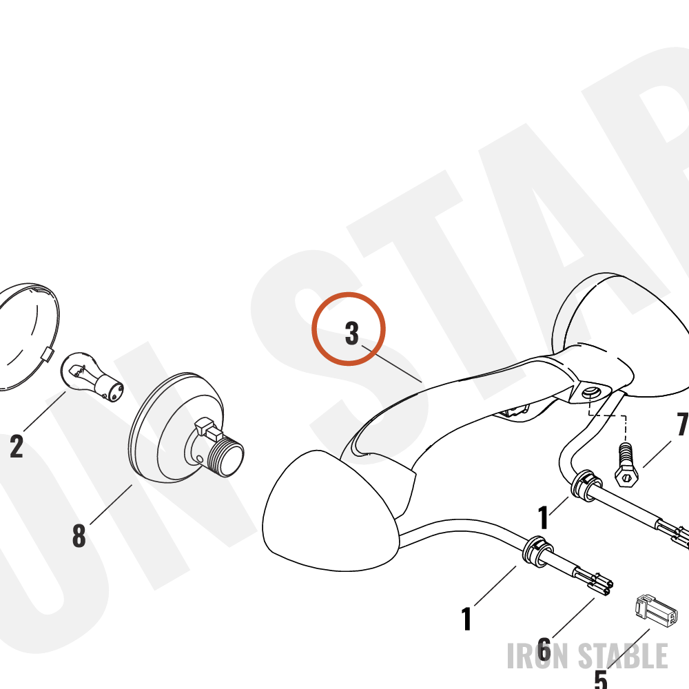 Harley-Davidson Turnsignal, Ltbar/Lic, Hdi