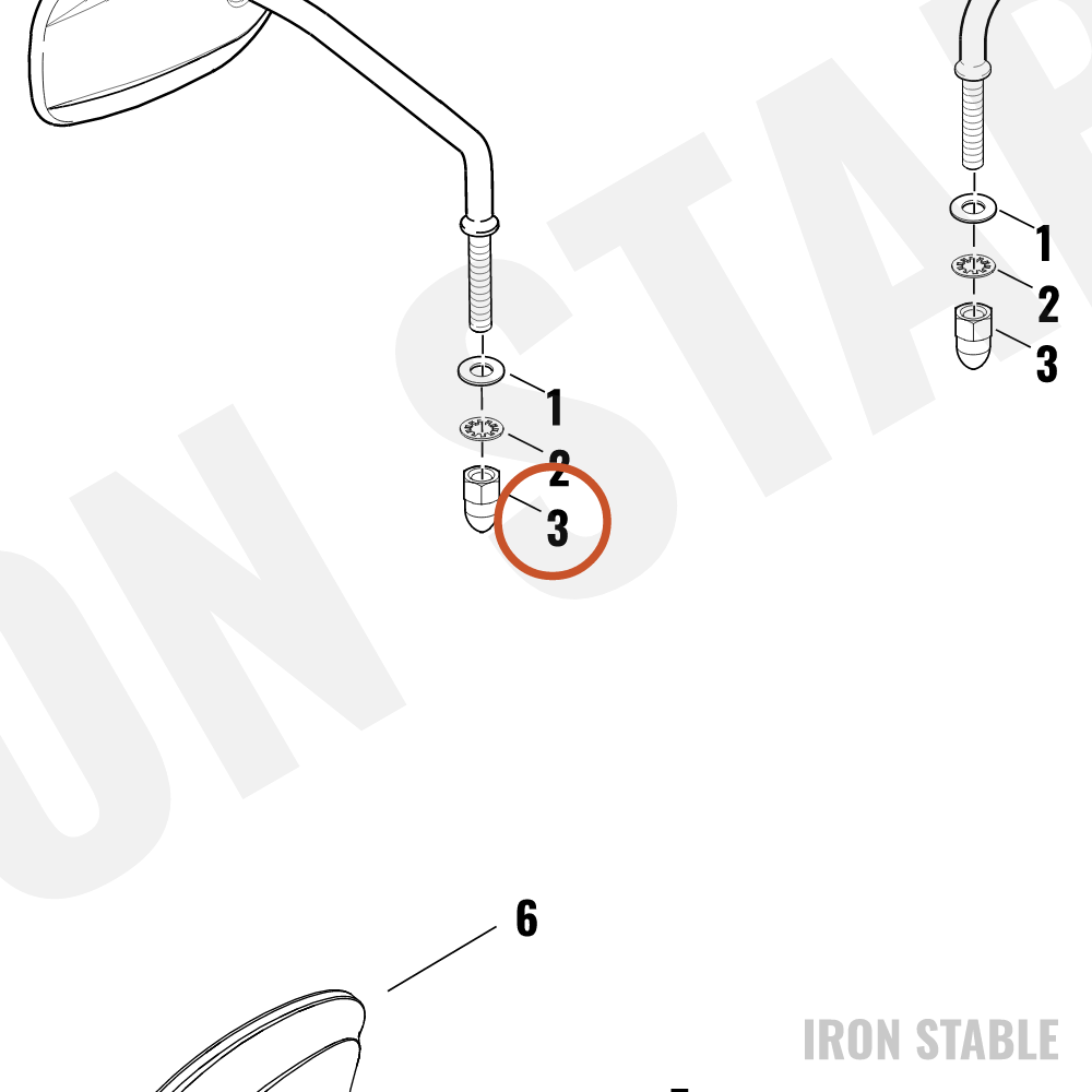 Harley-Davidson Nut, Cust, Acorn, Blk