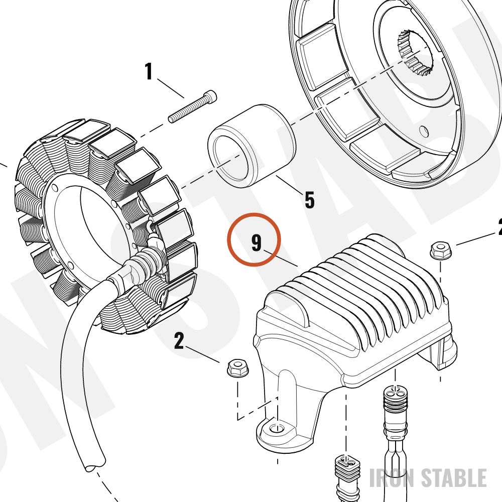 Harley-Davidson Kit Volt-Reg, 45amp, Chrome/Flt
