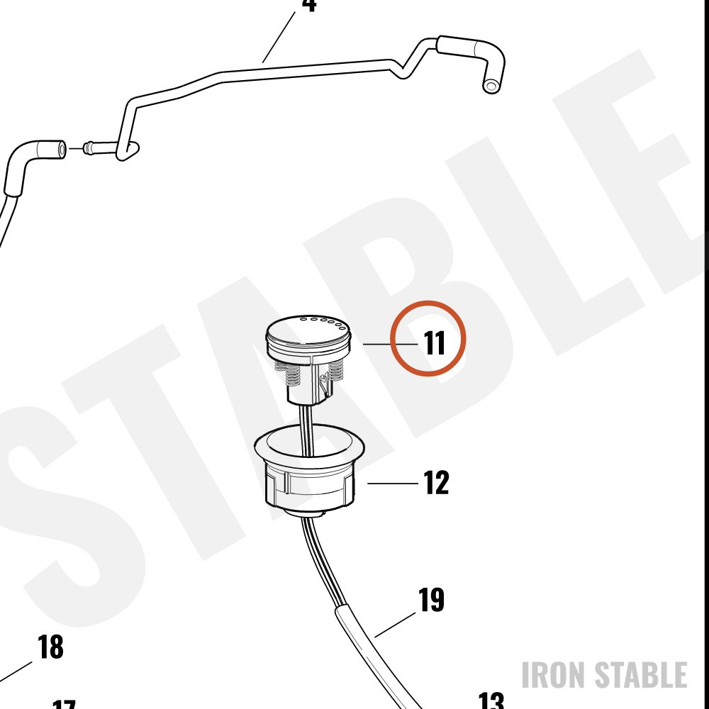Harley-Davidson Fuel Gauge, Led, Red/Flush Mnt, B