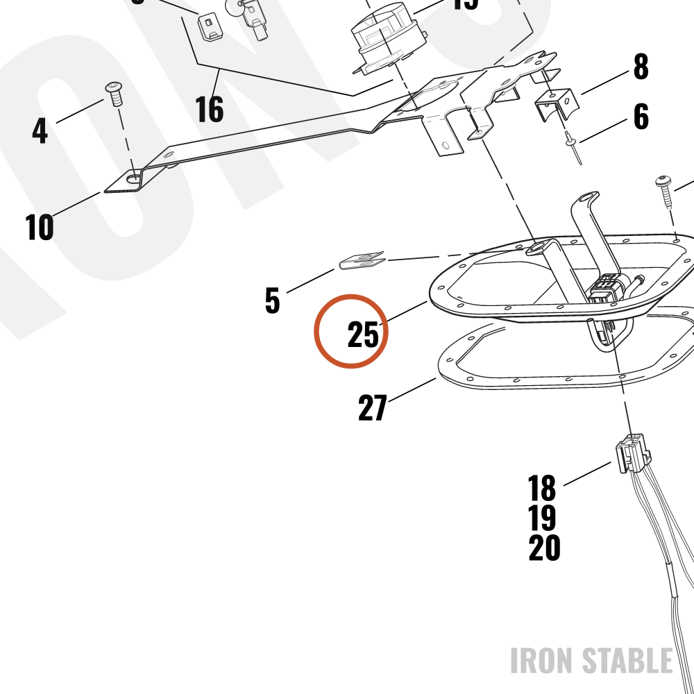 Harley-Davidson Top Plate Assembly, F'tank