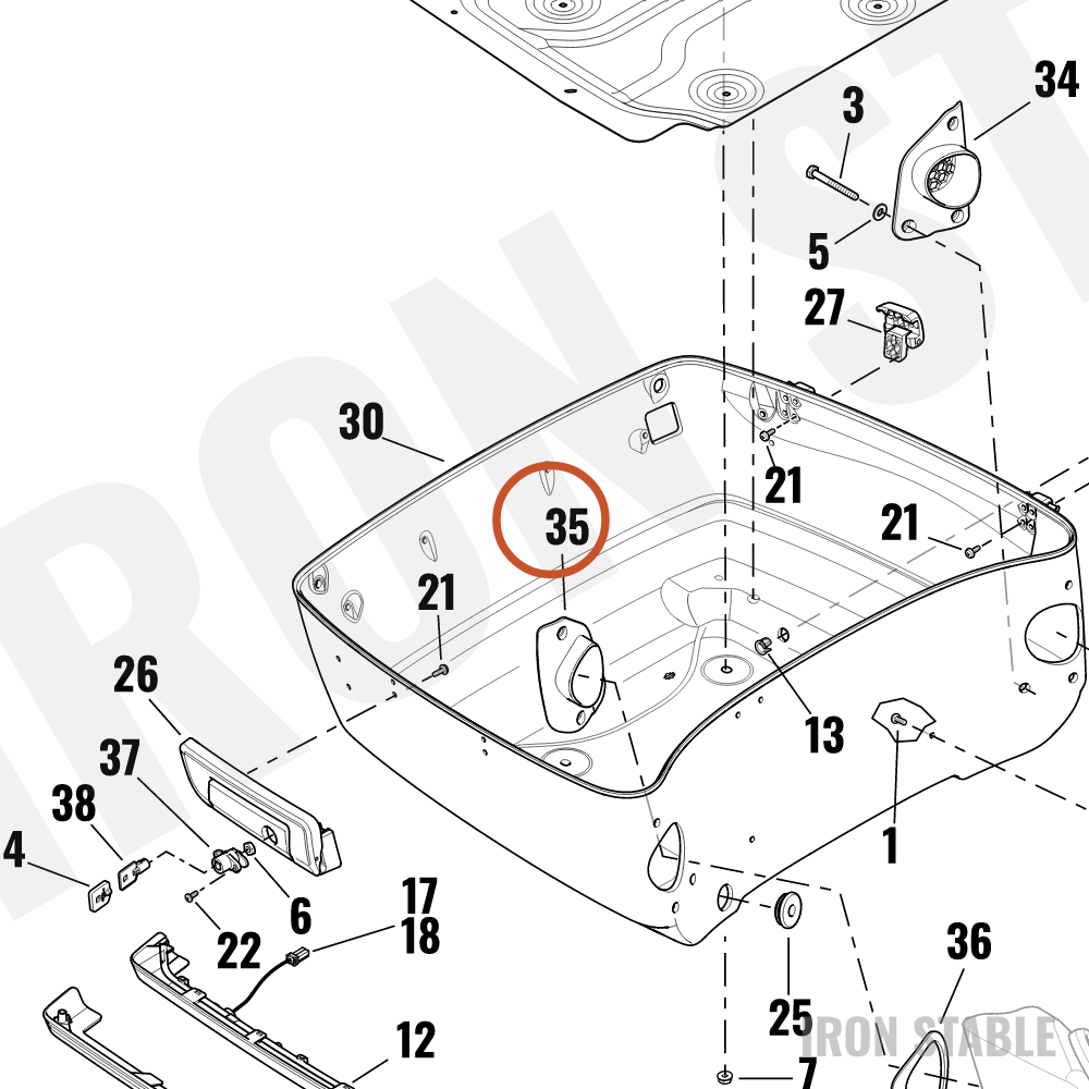 Harley-Davidson Mounting Bracket, Rh-Speaker Pod