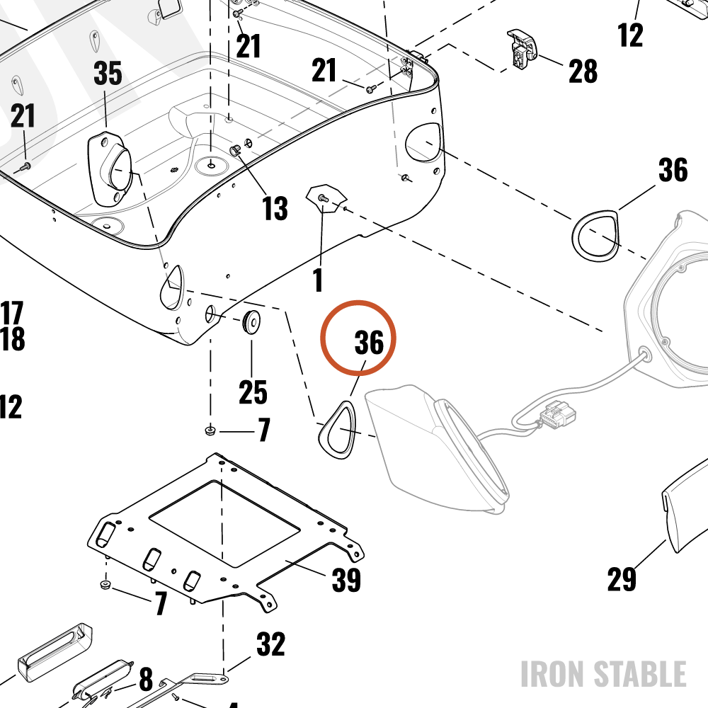Harley-Davidson Infot Mt Sub-Component, Gasket, Spkr