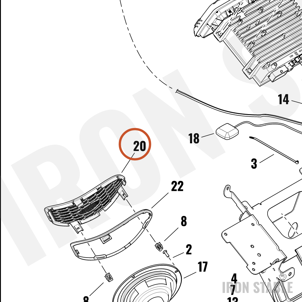 Harley-Davidson Speaker Grill, Rh