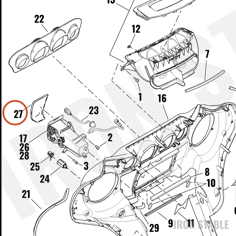 Harley-Davidson Media, Door, Frng, Mnlt Blu