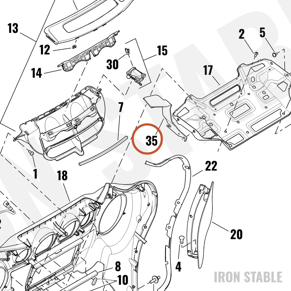 Harley-Davidson Antenna, Mounting Bracket Assembly, Xm