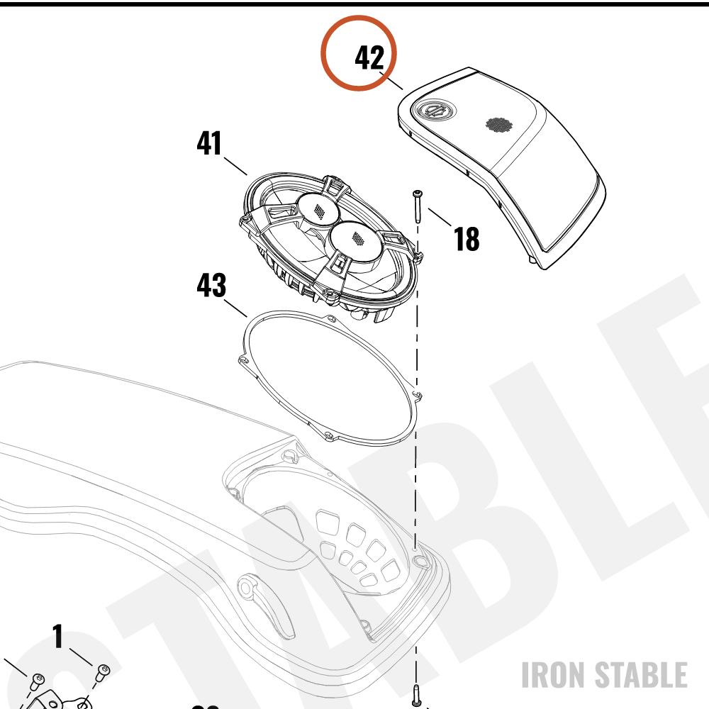 Harley-Davidson Speaker, Aud Sys, Grille, Saddleb