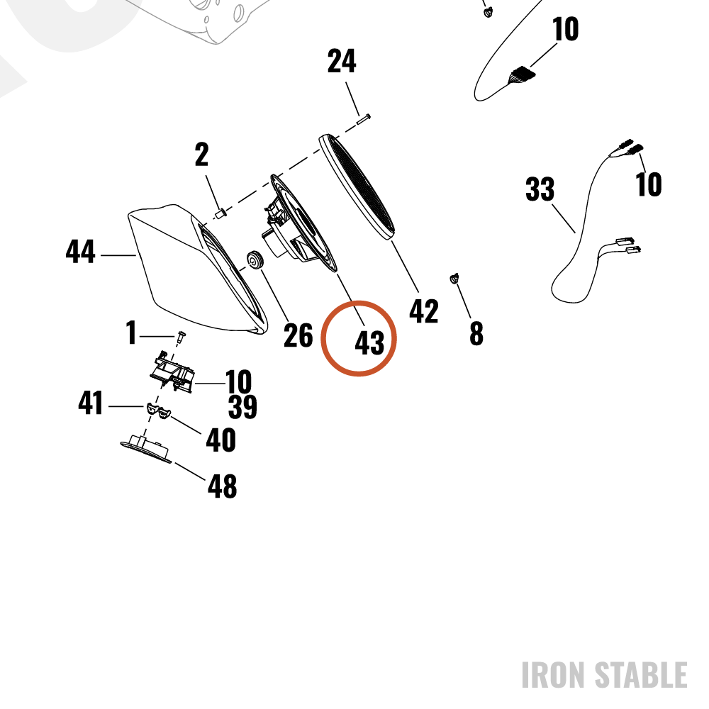 Harley-Davidson Speaker, Aud Sys, 6.5, Stage 1