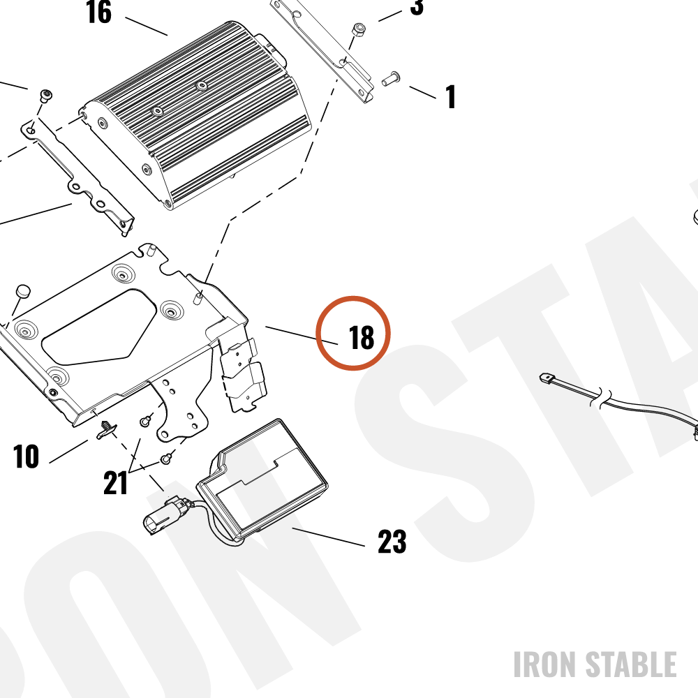 Harley-Davidson Mount, Infot, Bracket Assembly, Ampli