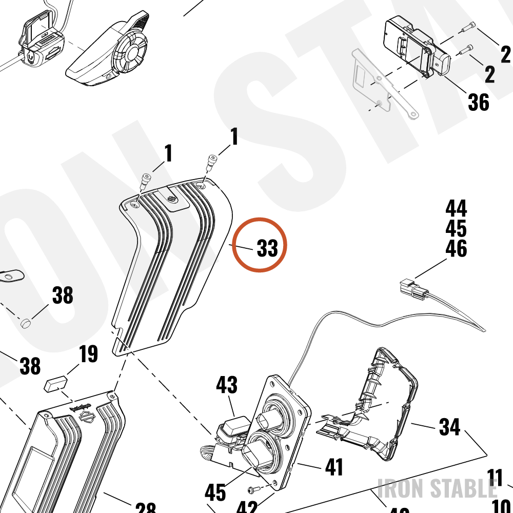 Harley-Davidson Mount, Infot, Amplifier, Cover, Sa