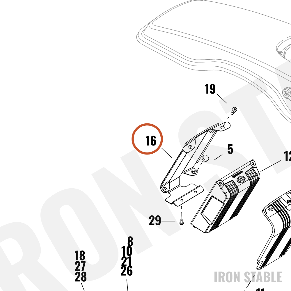 Harley-Davidson Mount, Infot, Bracket, Saddlebag