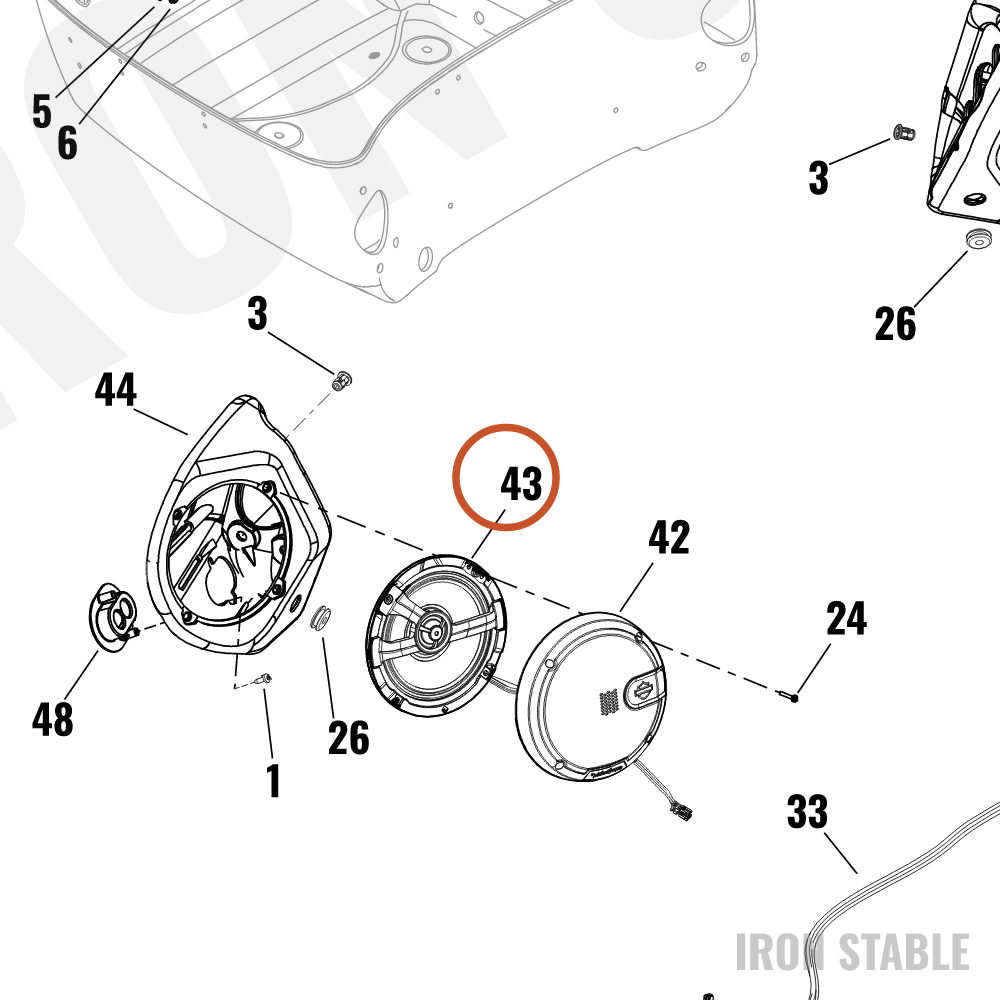 Harley-Davidson Speaker, Aud Sys, 6.5, Stage 1