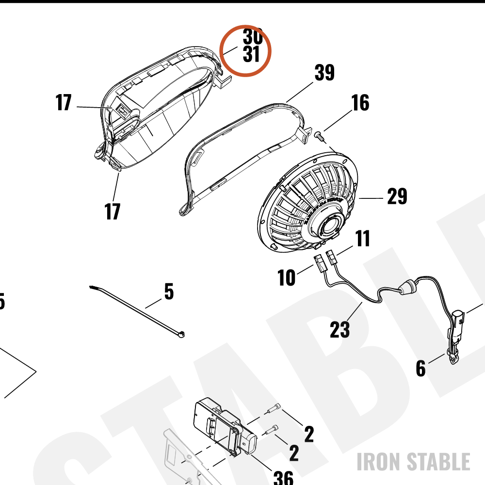 Harley-Davidson Speaker, Aud Sys, Grille, Stage 1
