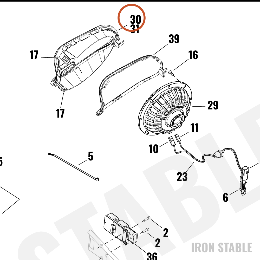 Harley-Davidson Speaker, Aud Sys, Grille, Stage 1