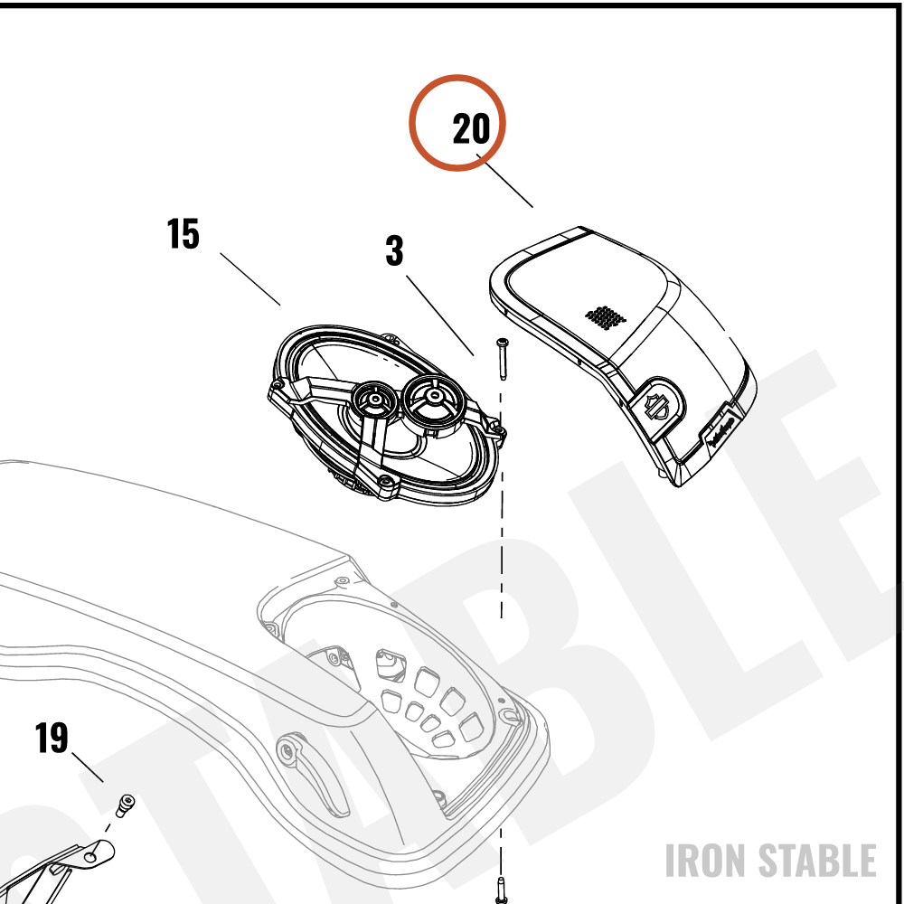 Harley-Davidson Speaker, Aud Sys, Grille, S-Bag, S