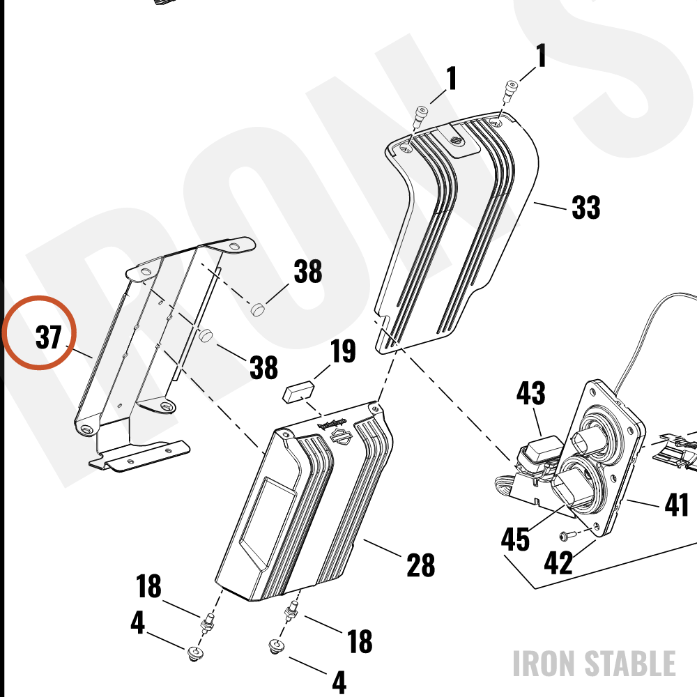 Harley-Davidson Mount, Infot, Bracket, Saddlebag