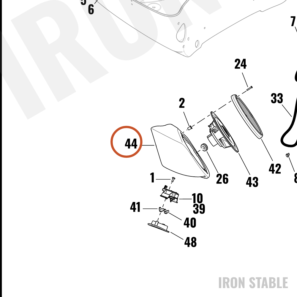 Harley-Davidson Encl, Spkr, Rh
