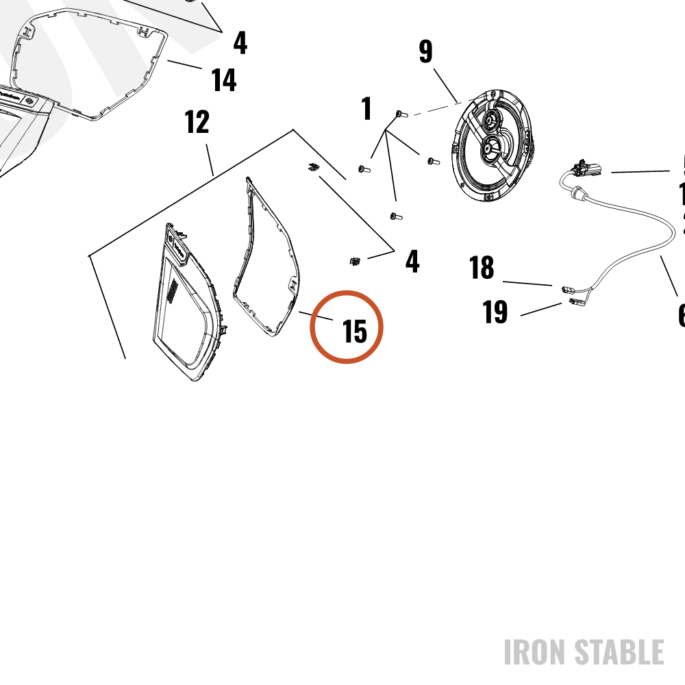 Harley-Davidson Speaker, Aud Sys, Grille, Gasket, 