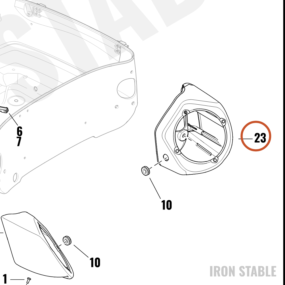 Harley-Davidson Encl, Spkr, Lh