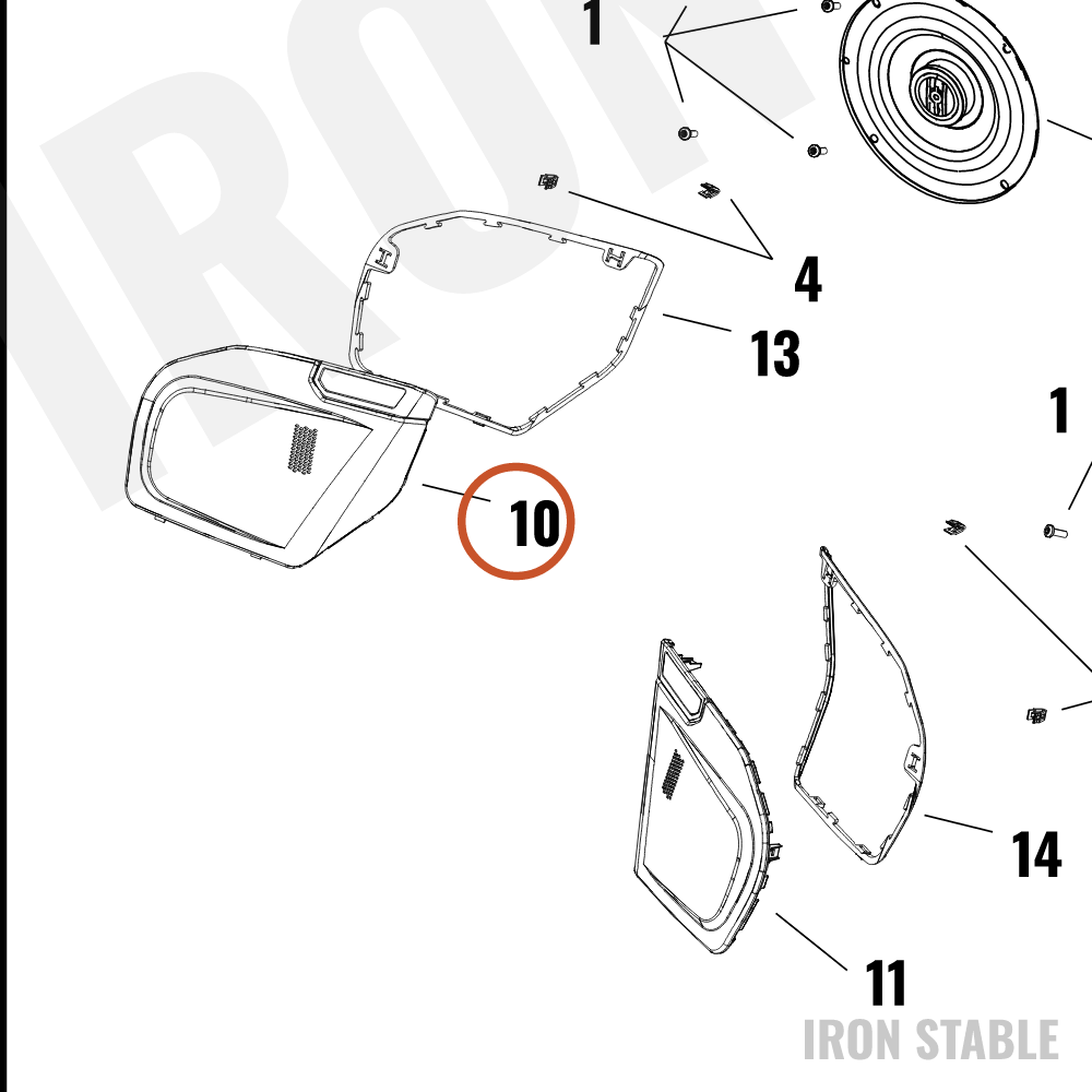 Harley-Davidson Speaker, Aud Sys, Grille, Flt, Std