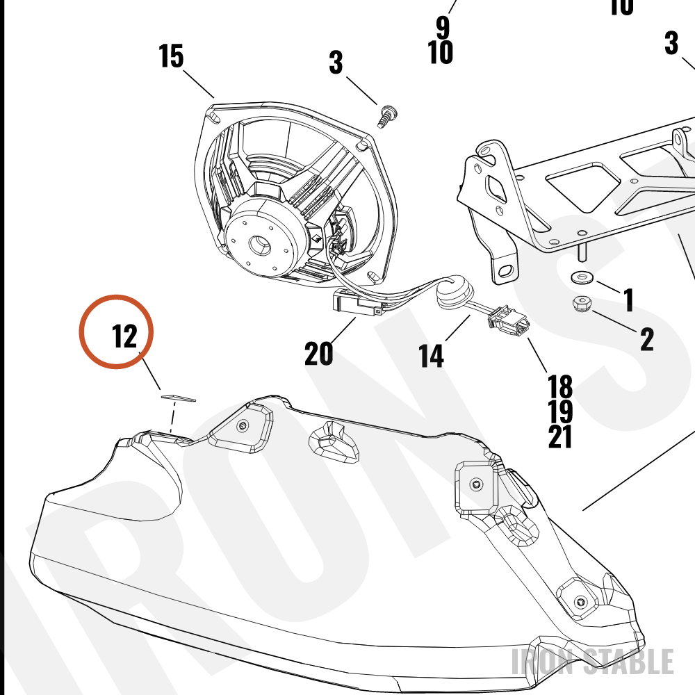 Harley-Davidson Infot Mt Sub-Component, Foam, Rh