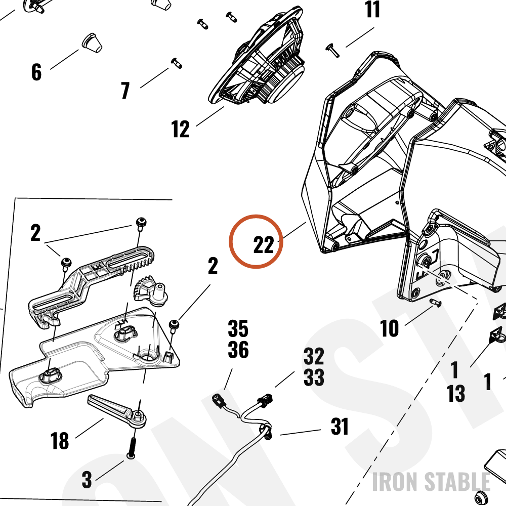 Harley-Davidson Encl, Spkr, Lowers, Lh, Pod Face